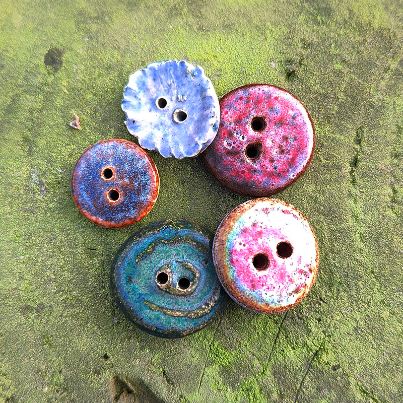 Buttons clustered together on a surface